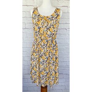 Women's Kaileigh Tasha Knit Yellow Summer Floral Dress Size Large